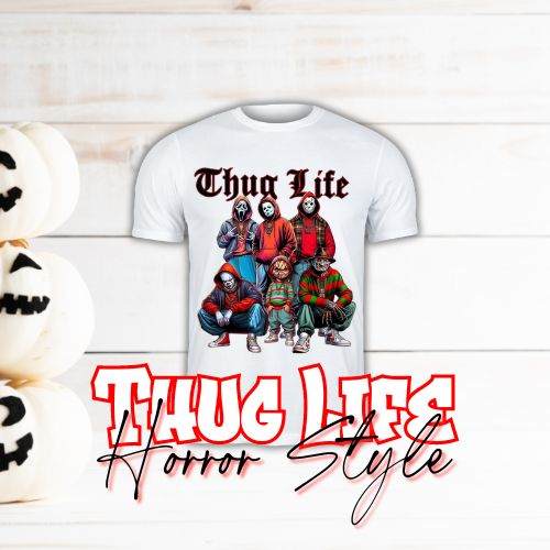 Thug Life Horror Movie Characters T-Shirt